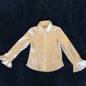 Amys Closet white top long sleeve blouse girls XL